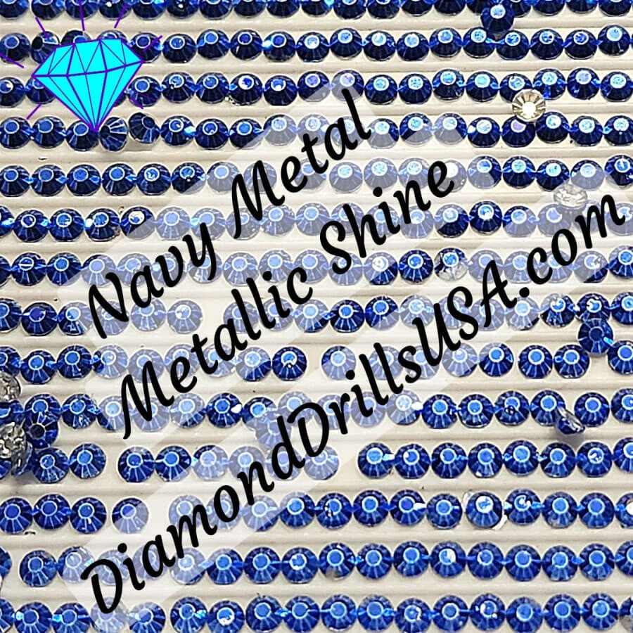 Metallic Navy ROUND Diamond Painting Drills Metal Finish