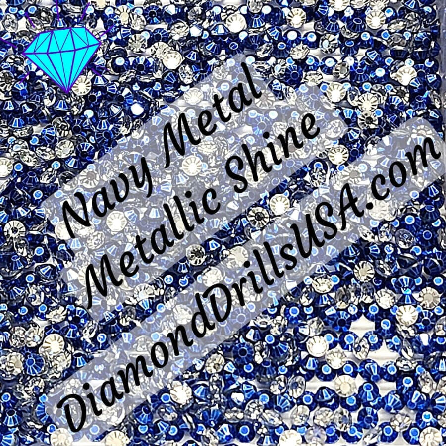 Metallic Navy ROUND Diamond Painting Drills Metal Finish