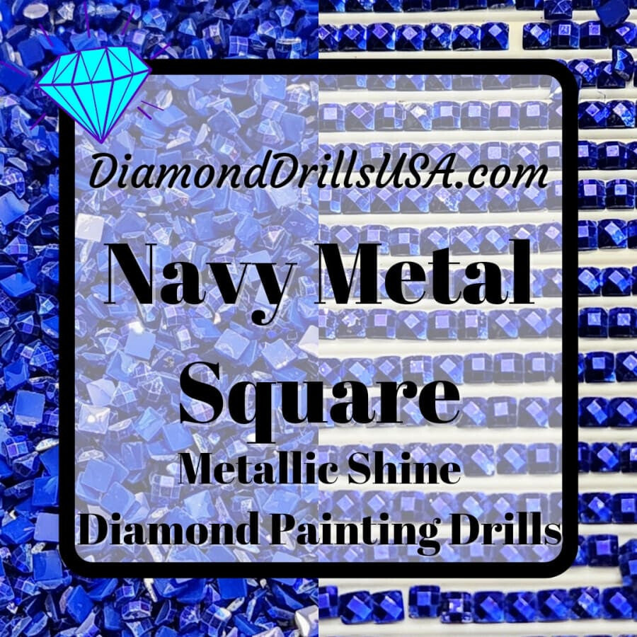 Metallic Navy SQUARE Diamond Painting Drills Metal Finish