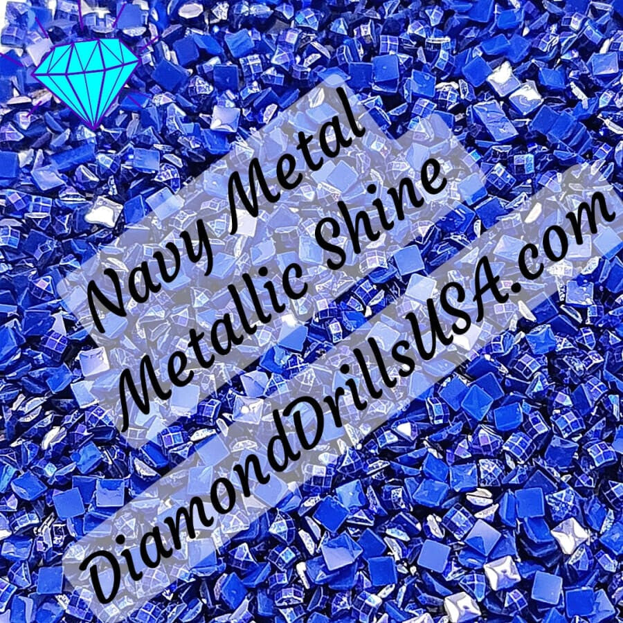 Metallic Navy SQUARE Diamond Painting Drills Metal Finish