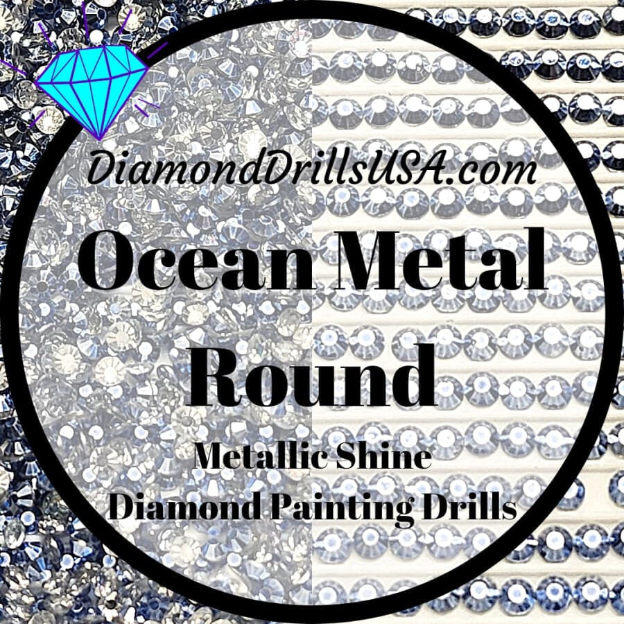 Metallic Ocean ROUND Diamond Painting Drills Metal Finish