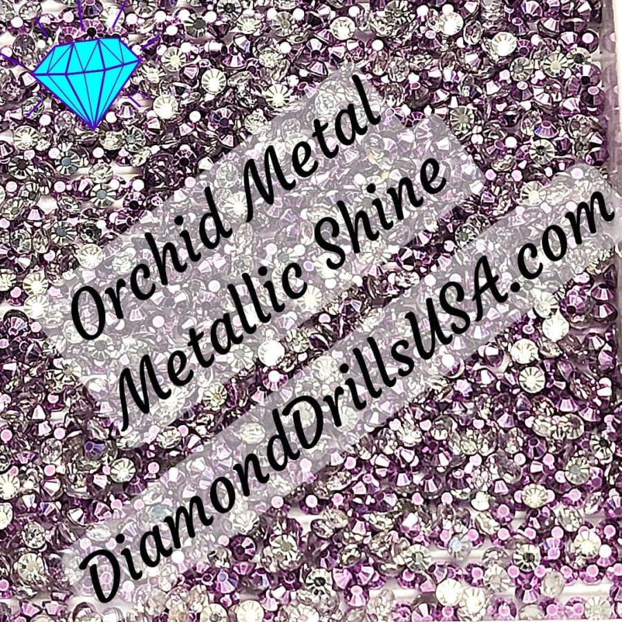 Metallic Orchid ROUND Diamond Painting Drills Metal Finish
