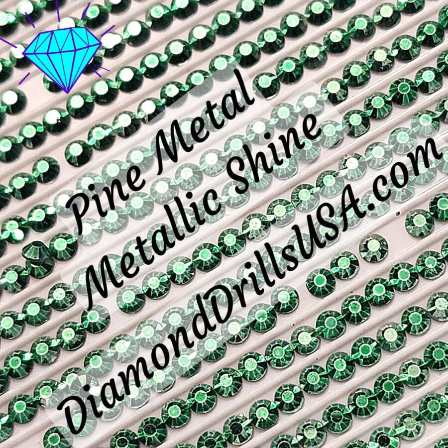 Metallic Pine ROUND Diamond Painting Drills Metal Finish