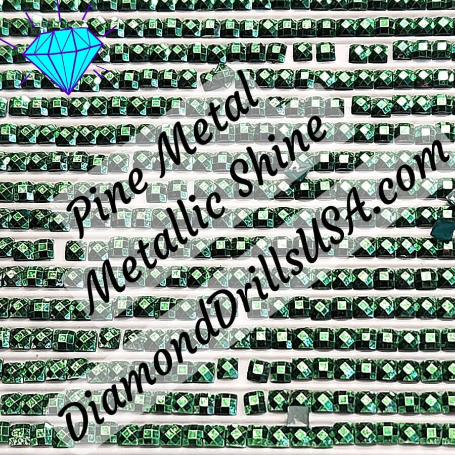 Metallic Pine SQUARE Diamond Painting Drills Metal Finish