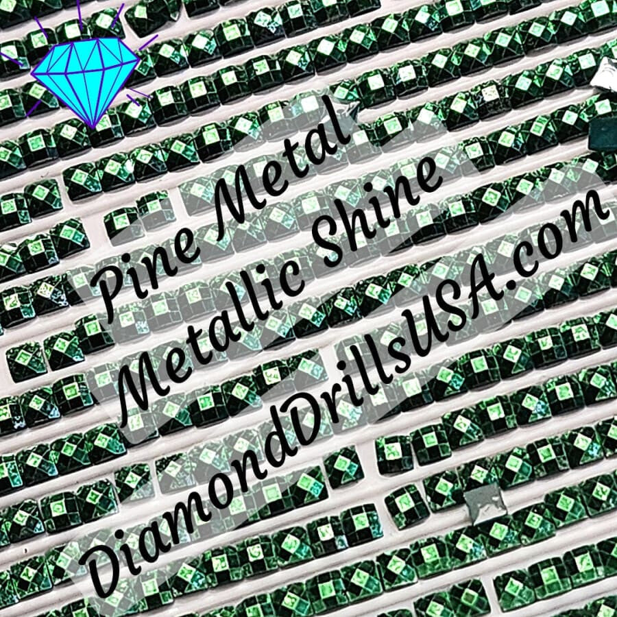 Metallic Pine SQUARE Diamond Painting Drills Metal Finish