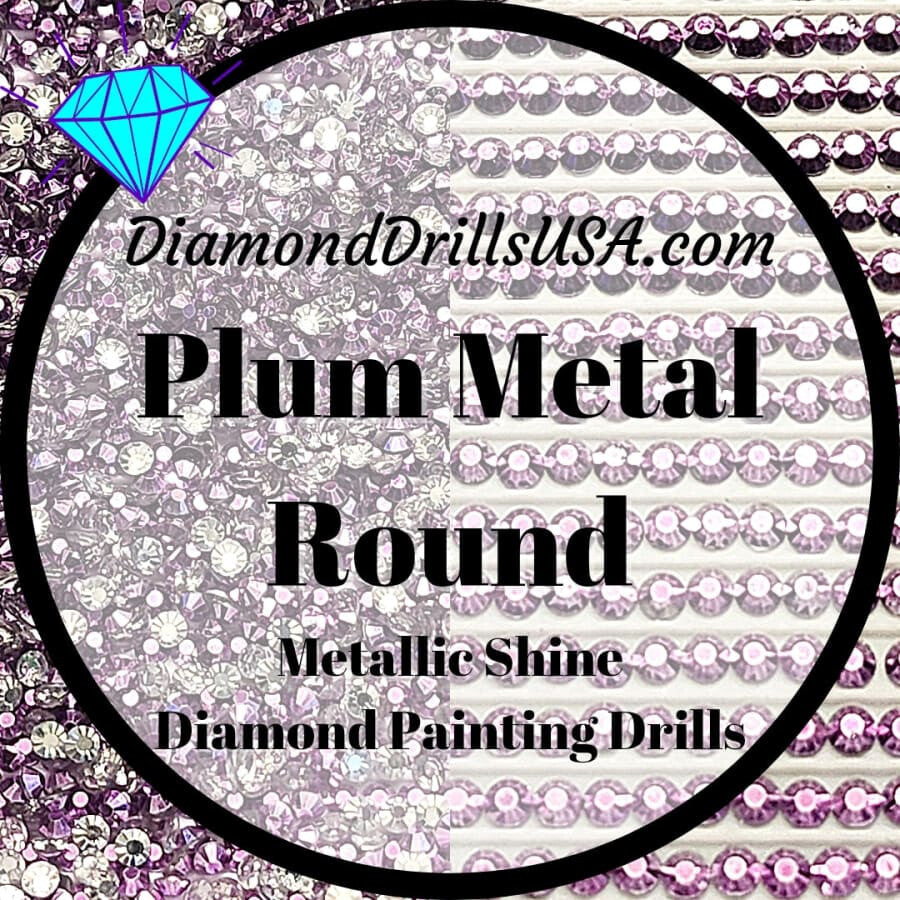 Metallic Plum ROUND Diamond Painting Drills Metal Finish