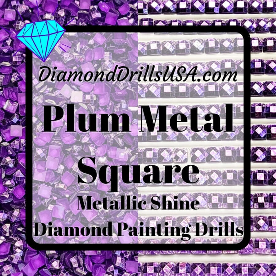 Metallic Plum SQUARE Diamond Painting Drills Metal Finish