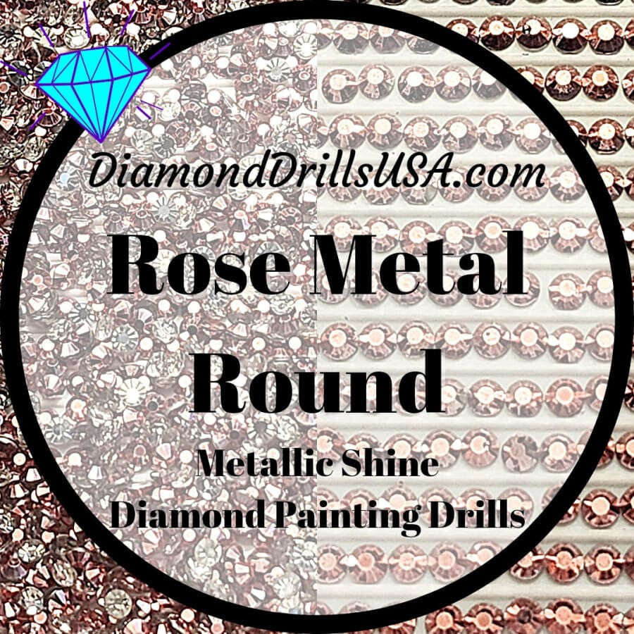 Metallic Rose ROUND Diamond Painting Drills Metal Finish