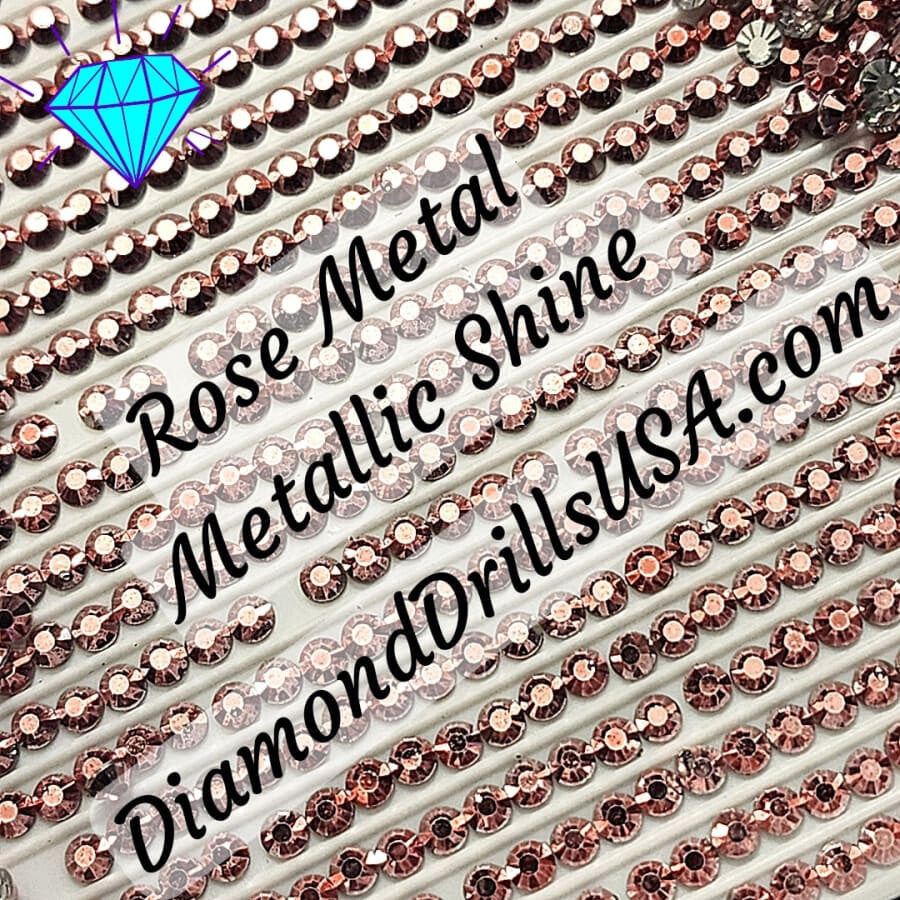 Metallic Rose ROUND Diamond Painting Drills Metal Finish