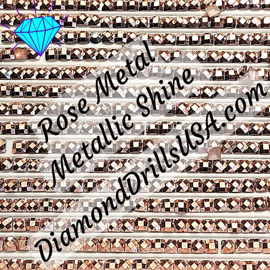 Metallic Rose SQUARE Diamond Painting Drills Metal Finish