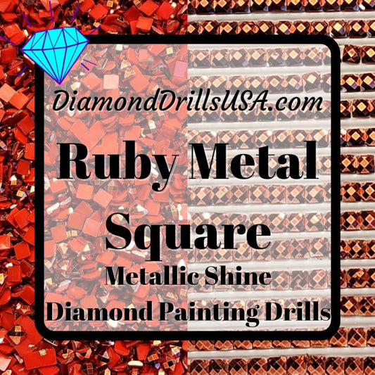 Metallic Ruby SQUARE Diamond Painting Drills Metal Finish