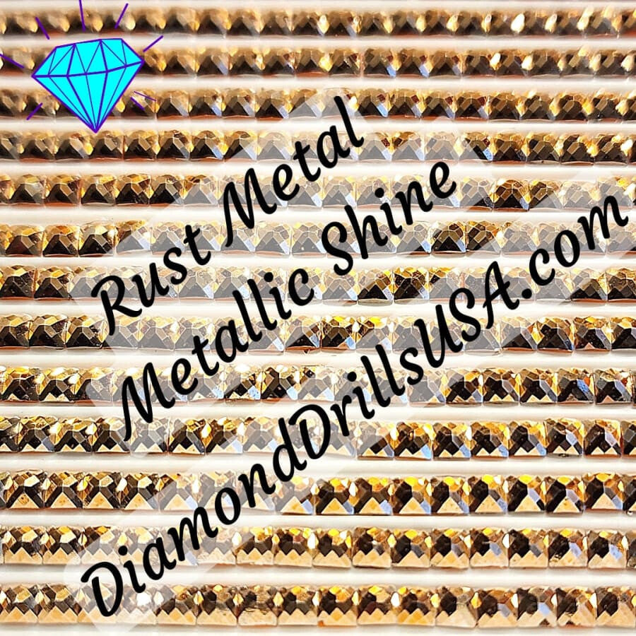 Metallic Rust SQUARE Diamond Painting Drills Metal Finish