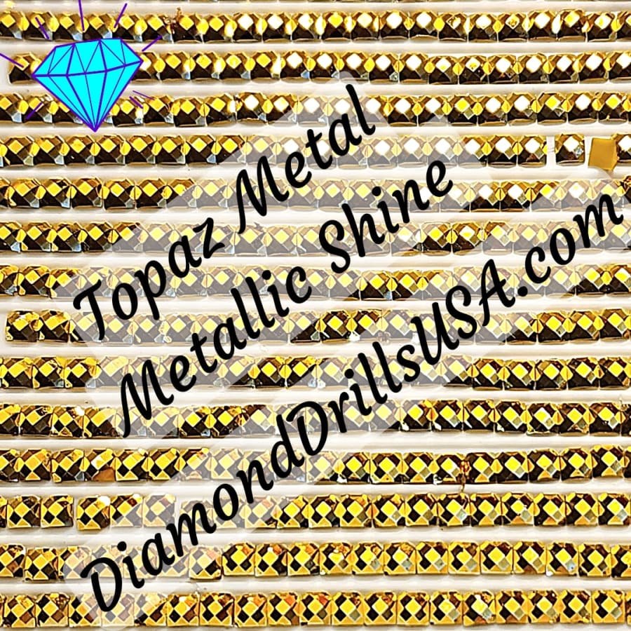 Metallic Topaz SQUARE Diamond Painting Drills Metal Finish