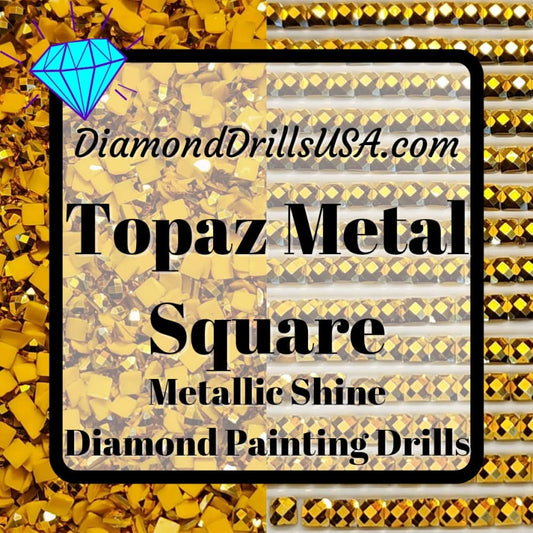Metallic Topaz SQUARE Diamond Painting Drills Metal Finish