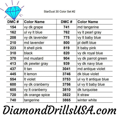 NEW Set #2 - 30 StarDust SQUARE Drills 5D Fairy Pixie Pearl