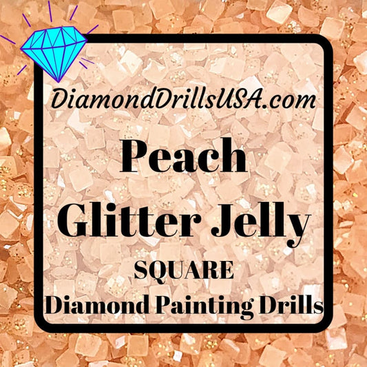 Peach Jelly Glitter SQUARE Diamond Painting Drills Light