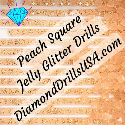 Peach Jelly Glitter SQUARE Diamond Painting Drills Light