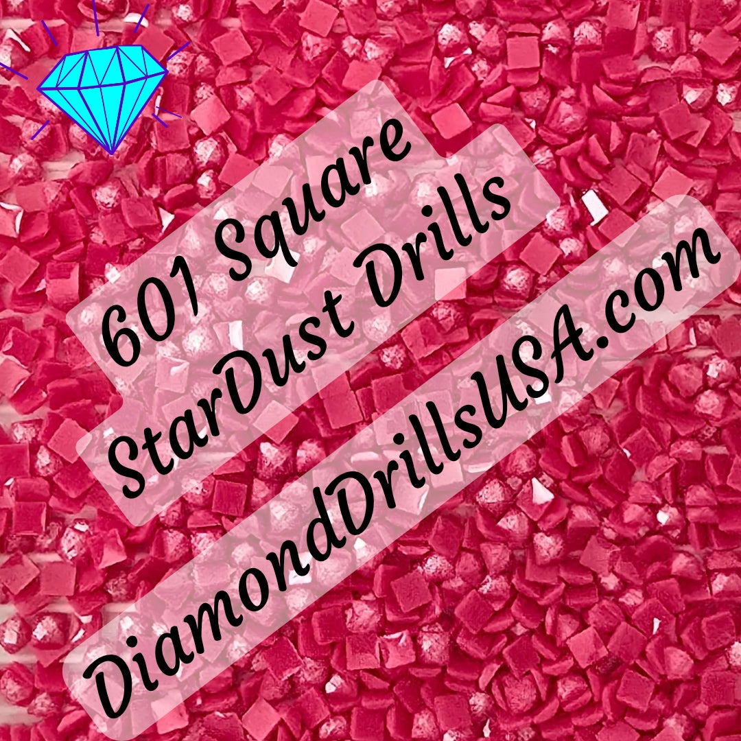 601 StarDust SQUARE Pearl Mica Dust 5D Diamond Painting Drills Pixie Fairy DMC 601 Dark Cranberry Red Pink