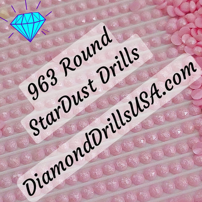 963 StarDust ROUND Pearl Mica Dust 5D Diamond Painting Drills Pixie Fairy DMC 963 Ultra Very Light Dusty Rose Pink