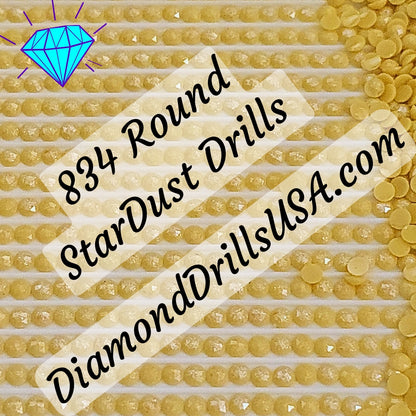 834 StarDust ROUND Pearl Mica Dust 5D Diamond Painting Drills Pixie Fairy DMC 834 Very Light Golden Olive Yellow