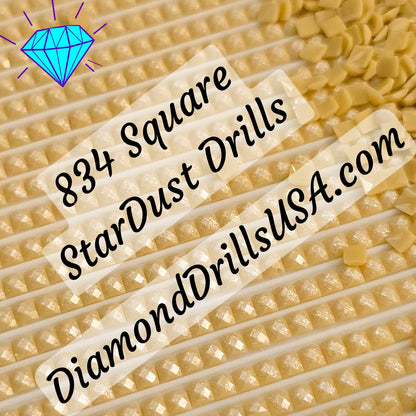 834 StarDust SQUARE Pearl Mica Dust 5D Diamond Painting Drills Pixie Fairy DMC 834 Very Light Golden Olive Yellow