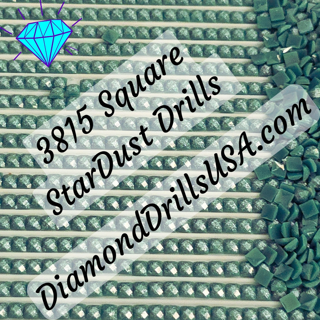 3815 StarDust SQUARE Pearl Mica Dust 5D Diamond Painting Drills Pixie Fairy DMC 3815 Dark Celadon Green