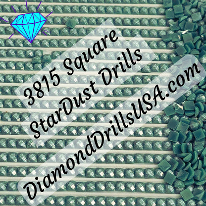 3815 StarDust SQUARE Pearl Mica Dust 5D Diamond Painting Drills Pixie Fairy DMC 3815 Dark Celadon Green