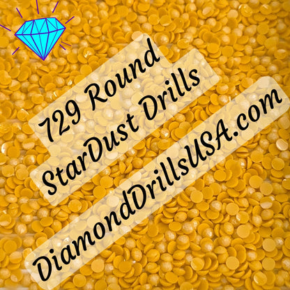 729 StarDust ROUND Pearl Mica Dust 5D Diamond Painting Drills Pixie Fairy DMC 729 Medium Old Gold Yellow