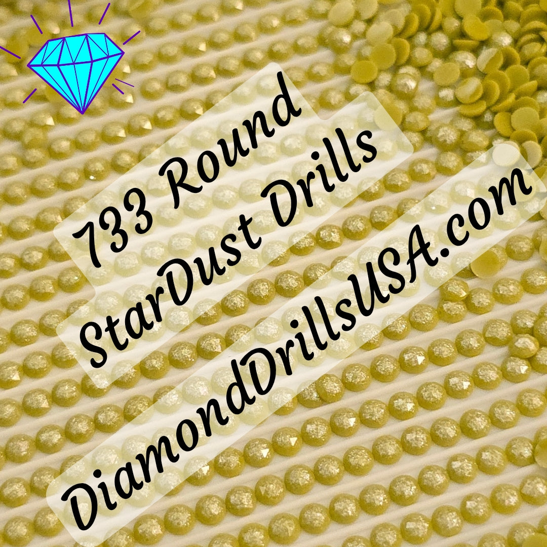 733 StarDust ROUND Pearl Mica Dust 5D Diamond Painting Drills Pixie Fairy DMC 733 Medium Olive Green