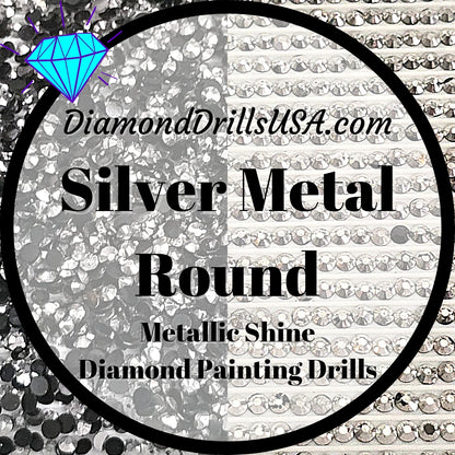 Metallic Silver ROUND Diamond Painting Drills Metal Finish Gray 32 Bulk