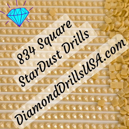 834 StarDust SQUARE Pearl Mica Dust 5D Diamond Painting Drills Pixie Fairy DMC 834 Very Light Golden Olive Yellow