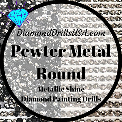 Metallic Pewter ROUND Diamond Painting Drills Metal Finish Gray 31 Bulk