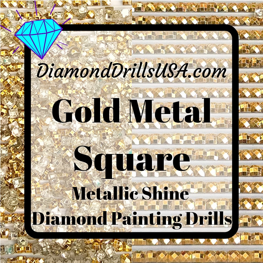 Metallic Gold SQUARE Diamond Painting Drills Metal Finish 34 Bulk