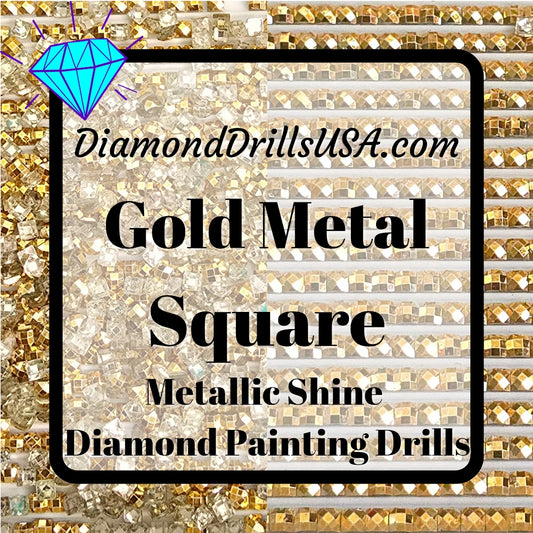 Metallic Gold SQUARE Diamond Painting Drills Metal Finish 34 Bulk