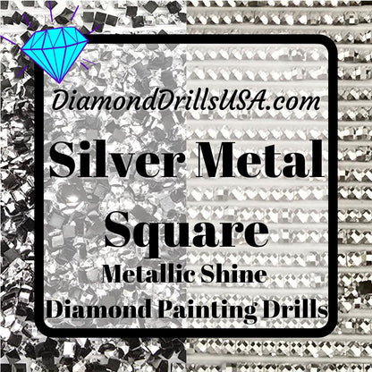 Metallic Silver SQUARE Diamond Painting Drills Metal Finish Gray 32 Bulk
