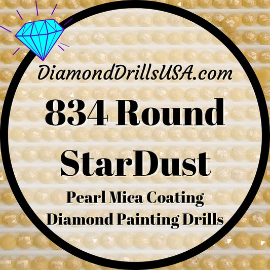 834 StarDust ROUND Pearl Mica Dust 5D Diamond Painting Drills Pixie Fairy DMC 834 Very Light Golden Olive Yellow