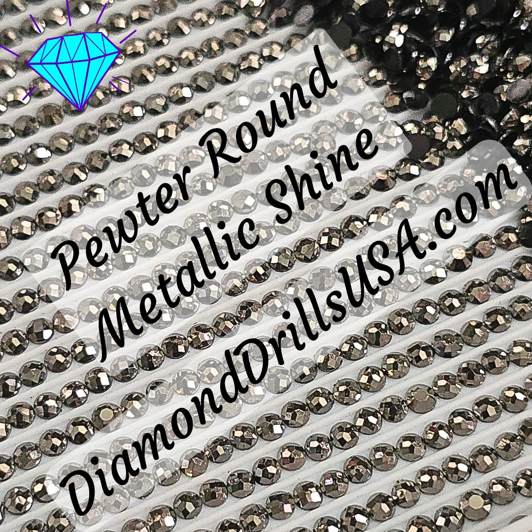 Metallic Pewter ROUND Diamond Painting Drills Metal Finish Gray 31 Bulk