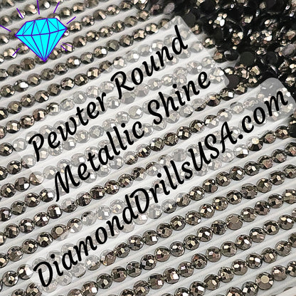 Metallic Pewter ROUND Diamond Painting Drills Metal Finish Gray 31 Bulk