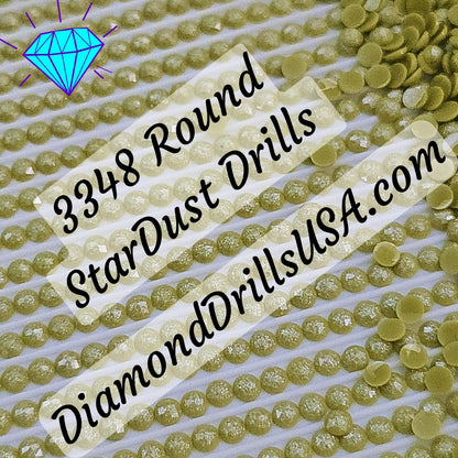 3348 StarDust ROUND Pearl Mica Dust 5D Diamond Painting Drills Pixie Fairy DMC 3348 Light Yellow Green