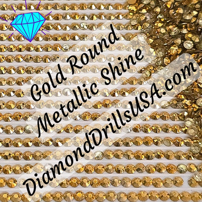 Metallic Gold ROUND Diamond Painting Drills Metal Finish 34 Bulk
