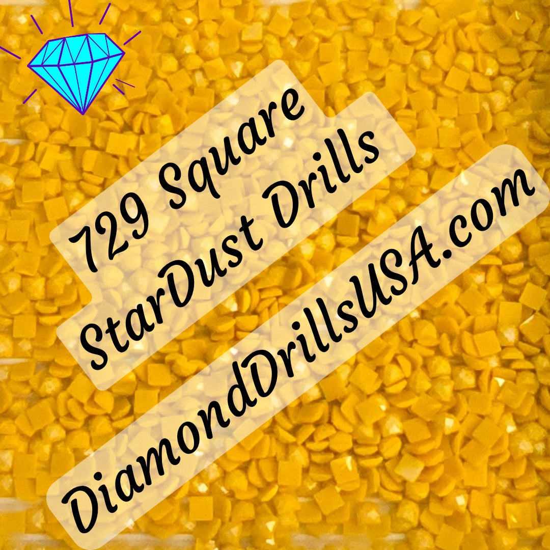 729 StarDust SQUARE Pearl Mica Dust 5D Diamond Painting Drills Pixie Fairy DMC 729 Medium Old Gold Yellow