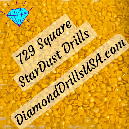 729 StarDust SQUARE Pearl Mica Dust 5D Diamond Painting Drills Pixie Fairy DMC 729 Medium Old Gold Yellow