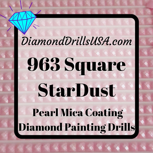 963 StarDust SQUARE Pearl Mica Dust 5D Diamond Painting Drills Pixie Fairy DMC 963 Ultra Very Light Dusty Rose Pink