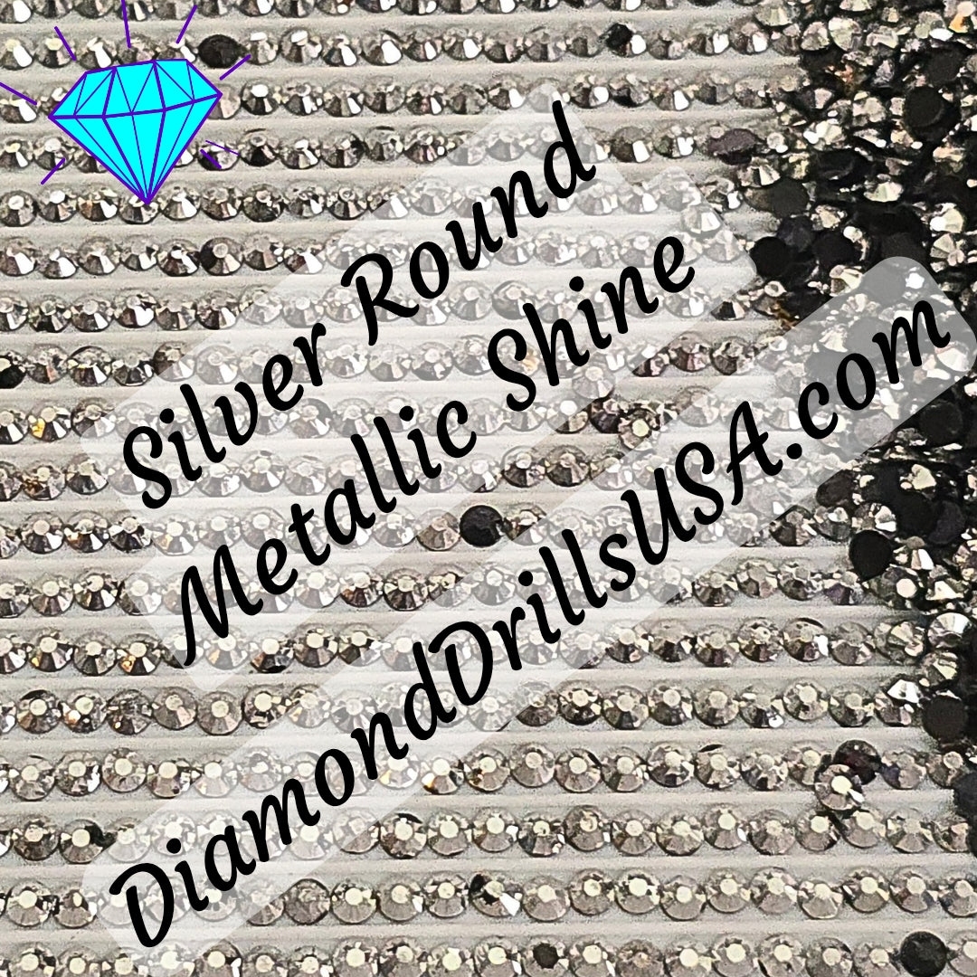 Metallic Silver ROUND Diamond Painting Drills Metal Finish Gray 32 Bulk