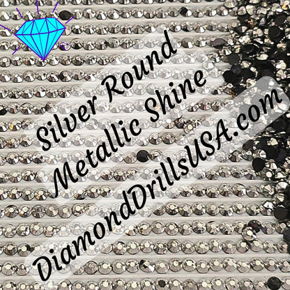 Metallic Silver ROUND Diamond Painting Drills Metal Finish Gray 32 Bulk