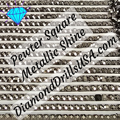 Metallic Pewter SQUARE Diamond Painting Drills Metal Finish Gray 31 Bulk
