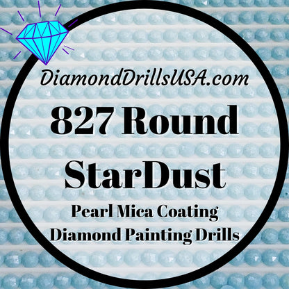 827 StarDust ROUND Pearl Mica Dust 5D Diamond Painting Drills Pixie Fairy DMC 827 Very Light Blue