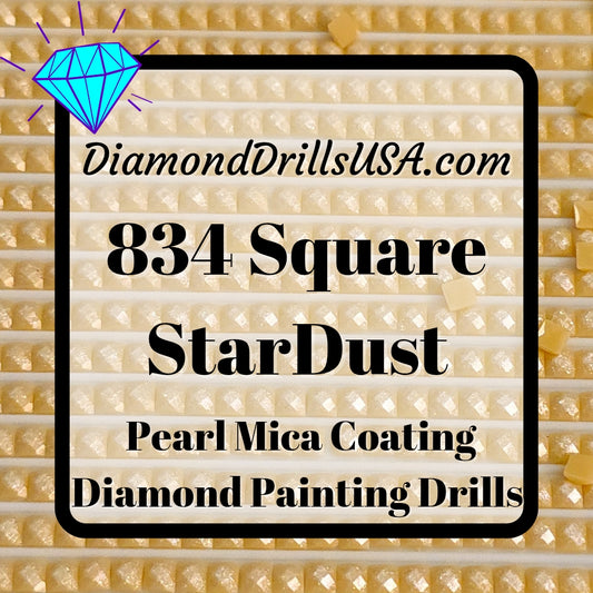 834 StarDust SQUARE Pearl Mica Dust 5D Diamond Painting Drills Pixie Fairy DMC 834 Very Light Golden Olive Yellow