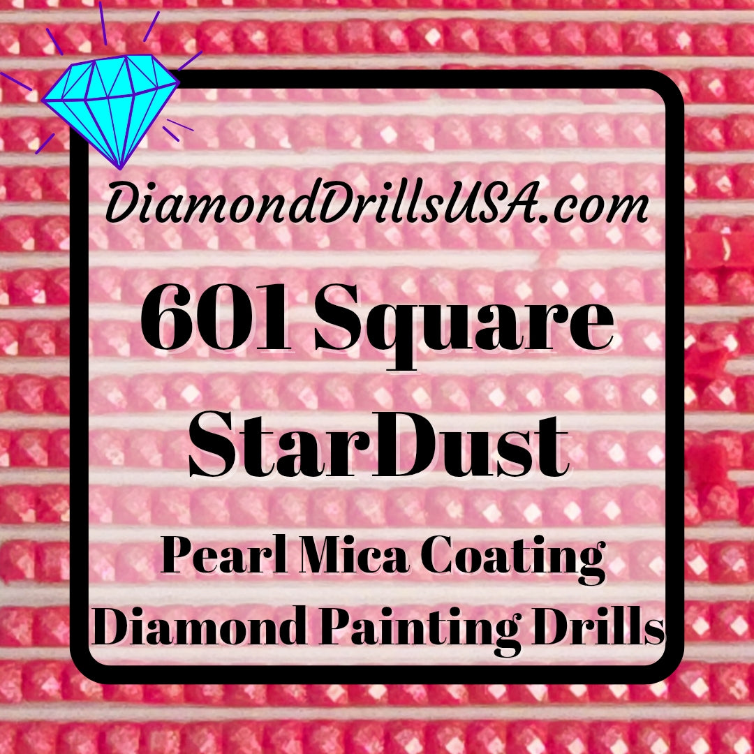 601 StarDust SQUARE Pearl Mica Dust 5D Diamond Painting Drills Pixie Fairy DMC 601 Dark Cranberry Red Pink
