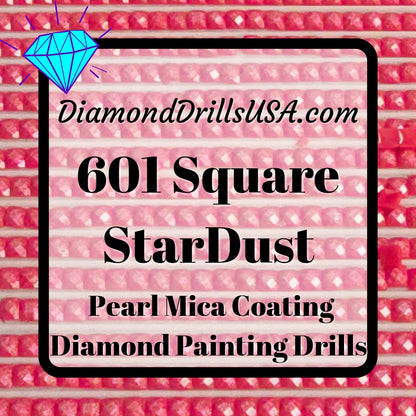 601 StarDust SQUARE Pearl Mica Dust 5D Diamond Painting Drills Pixie Fairy DMC 601 Dark Cranberry Red Pink
